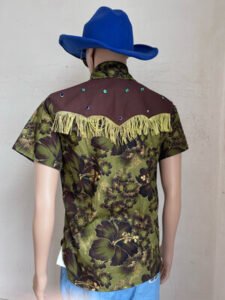 Cowboy Hawaiian Shirt w Bells Pants S 30" 