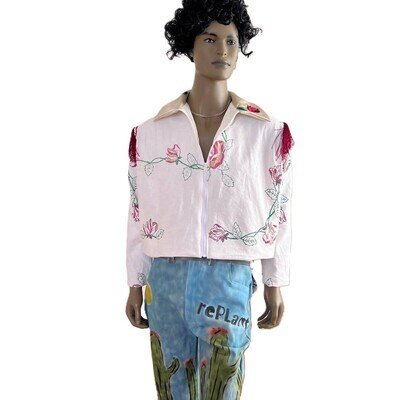 Mens Painted Roses Western Jacket XL