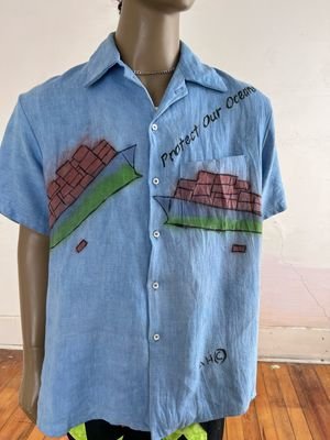 Hermans Hemp Cargo Ship Shirt XL Hand dyed