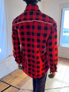 Mens Ruffled Buffalo Plaid Shirt xL