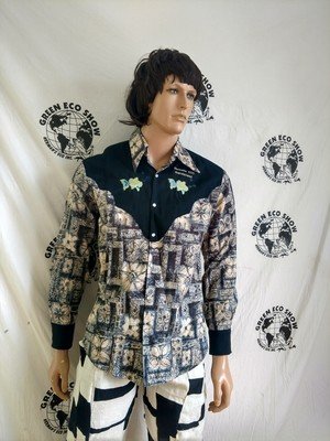 Hawaiian Bark cloth Endangered Species Shirt L 