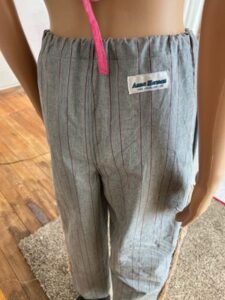 Striped Denim Rapper Western Pants S 