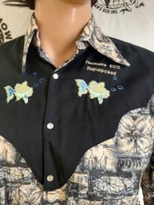 Hawaiian Bark cloth Endangered Species Shirt L 