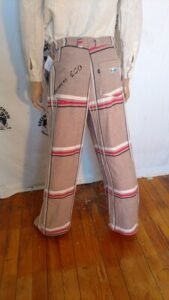Mens Plaid Tan Bedspread Pants  34 X 32 Hermans USA