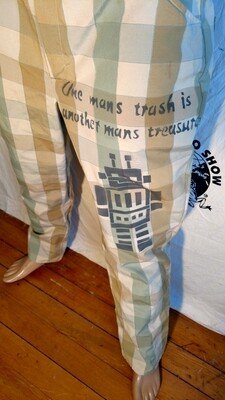 Plaid Airbrushed Graffiti Pants  36