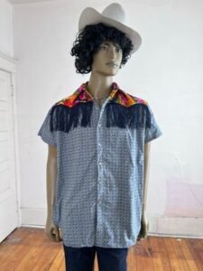 Check & Flowers Cowboy Shirt  XL