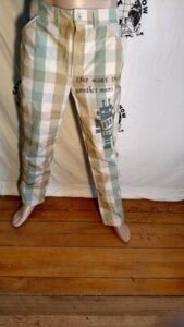 Plaid Airbrushed Graffiti Pants  36