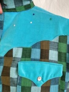 Anna Herman  Mens Cowboy Shirt XL Vtg Denim  Velvet