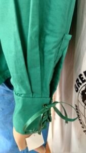 Mens Lace up Renaissance Shirt L Green airbrushed Graphics