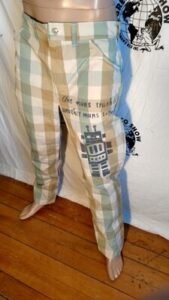 Plaid Airbrushed Graffiti Pants  36