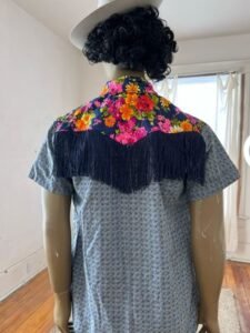 Check & Flowers Cowboy Shirt  XL