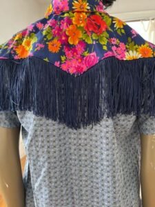 Check & Flowers Cowboy Shirt  XL