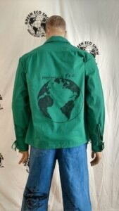 Mens Lace up Renaissance Shirt L Green airbrushed Graphics