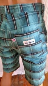 Mens Plaid Denim Shorts 32 