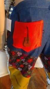 Western Patchwork Jeans Air brushed L