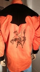 Cowboy Western Shirt Velvet Buckin Bronco L