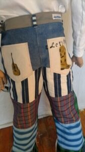 Mens Patchwork Jeans 36 X 33 USA