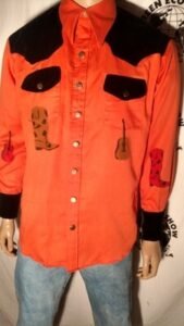 Cowboy Western Shirt Velvet Buckin Bronco L