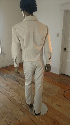 Mens White Raw Japanese Silk Suit 42 