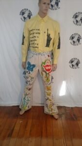 Mens Hand Painted Grafitti Jeans colab 34"