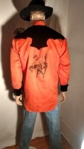 Cowboy Western Shirt Velvet Buckin Bronco L