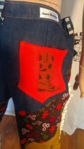 Western Patchwork Jeans Air brushed L