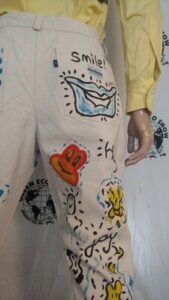 Mens Hand Painted Grafitti Jeans colab 34"