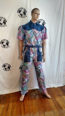 Mens Jumpsuit  Western Pastel  L X 31
