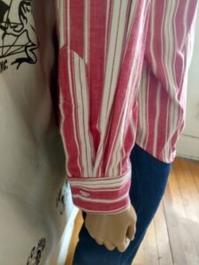 Mens Red Stripe Cotton L/S Shirt