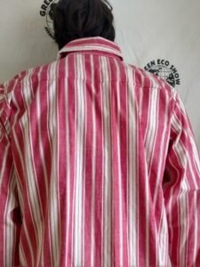 Mens Red Stripe Cotton L/S Shirt