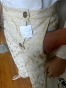 Mens Steampunk  Gold  Lamee Flap Pants  32 X 32