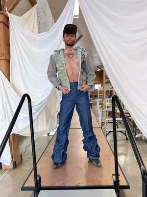 Men's Slouche Bell Bottoms Jeans 34
