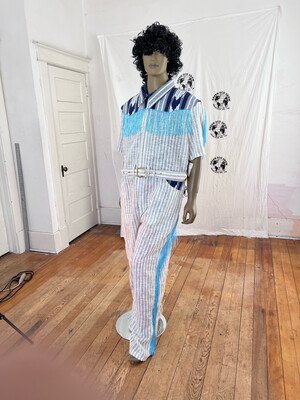 Mens Western Striped 3XL Jumpsuit