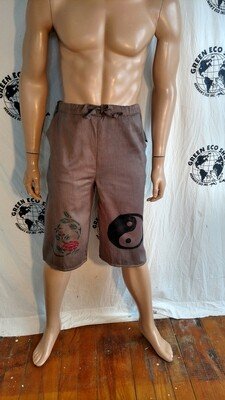 Hermans Organic Cotton Airbrushed Yoga Shorts S to M  hand dyed