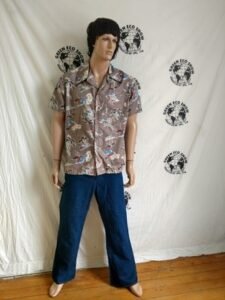 Mens Palm tree Shirt L vtg Cotton