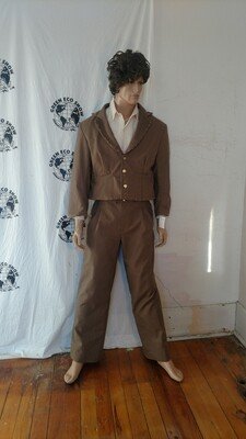 Mens Suit 44 w metal trim Tan cotton