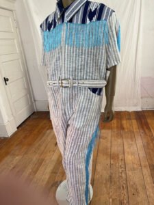 Mens Western Striped 3XL Jumpsuit