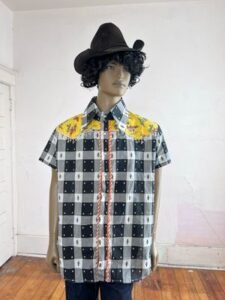 Lewis & Clark Check Cowboy Shirt L