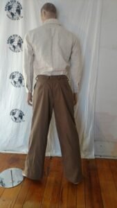 Mens Suit 44 w metal trim Tan cotton