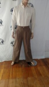 Mens Suit 44 w metal trim Tan cotton