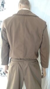 Mens Suit 44 w metal trim Tan cotton