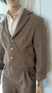 Mens Suit 44 w metal trim Tan cotton