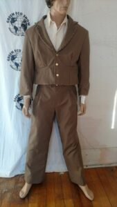 Mens Suit 44 w metal trim Tan cotton