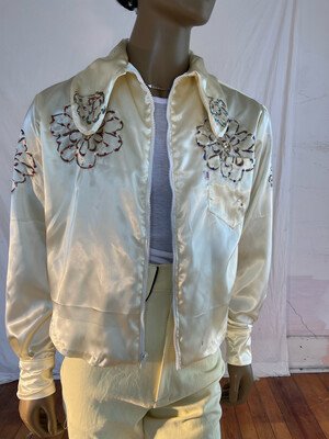 Men's Rhinestone Satin  Light Jacket 