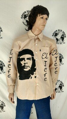 Mens Grafitti Shirt XXL Che Guevara El Jefe Plaid