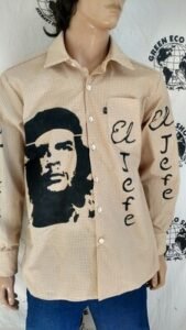 Mens Grafitti Shirt XXL Che Guevara El Jefe Plaid