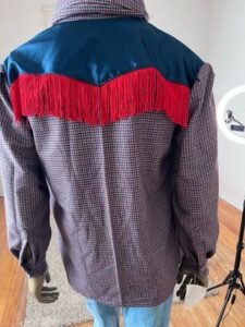 Plaid Wool Western Jacket FringeL