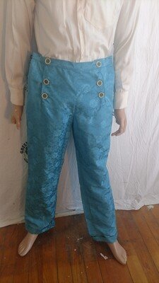 Mens Brocade Western Pants 38" USA Blue Cuffed