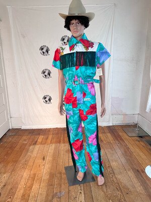 Mens Western Fringe Jumpsuit S 