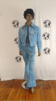 Men's Organic Cotton indigo Suit S 